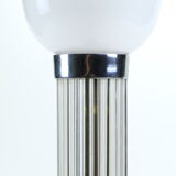 Chrome Art Deco lamp, glass rods and opaline tulip