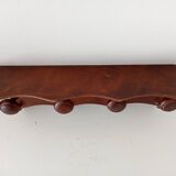 Vintage wall-mounted coat rack in solid oak