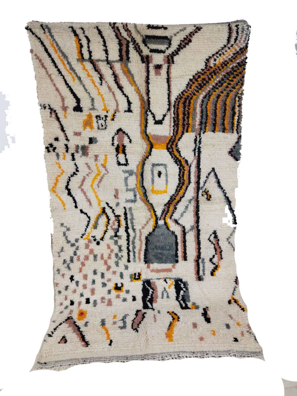 Handmade moroccan berber rug 252 x 138 cm