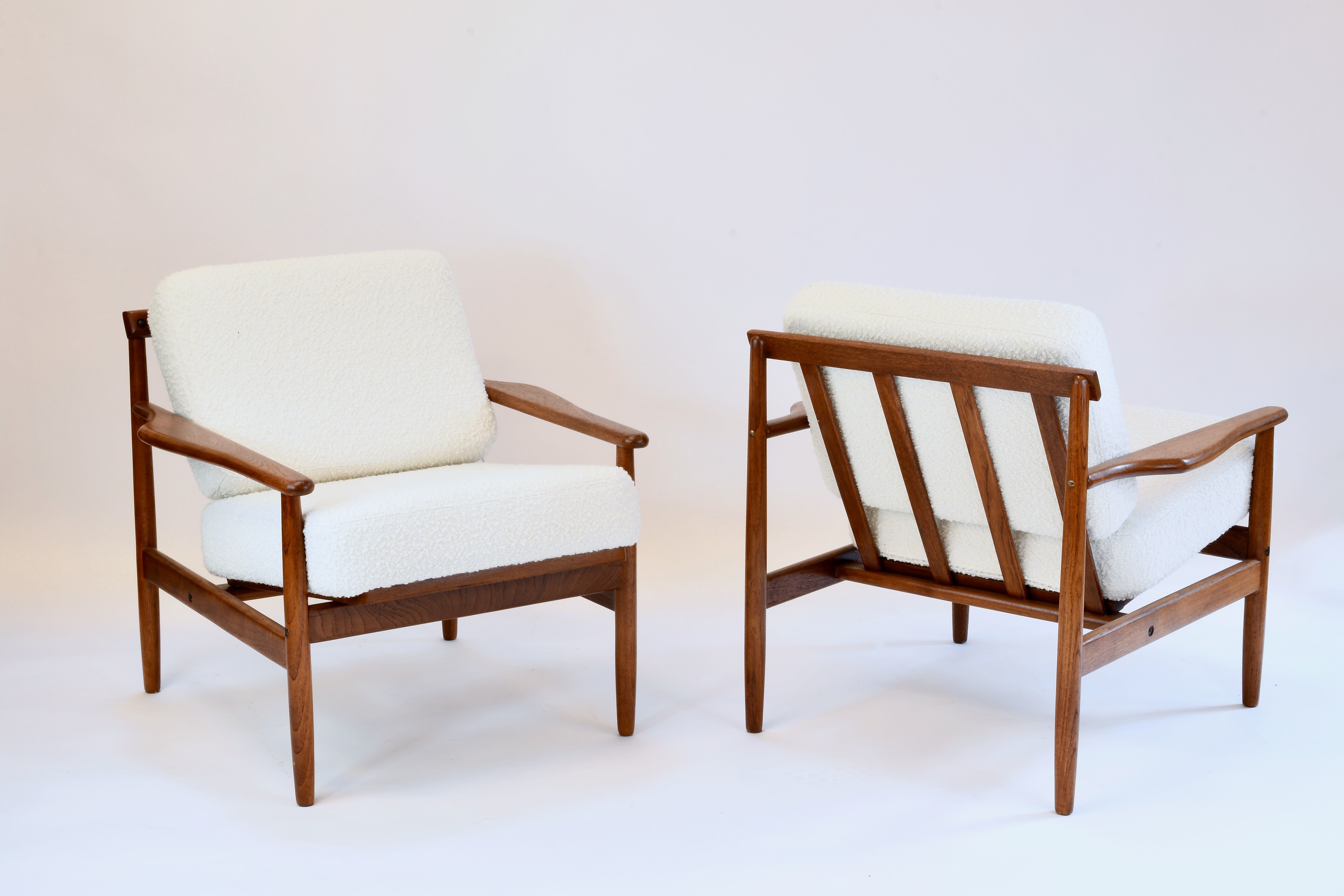Pair of vintage teak armchairs