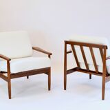 Pair of vintage teak armchairs