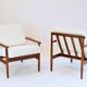 Pair of vintage teak armchairs