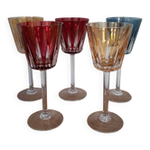 5 verres en cristal de Fains les source de la Meuse