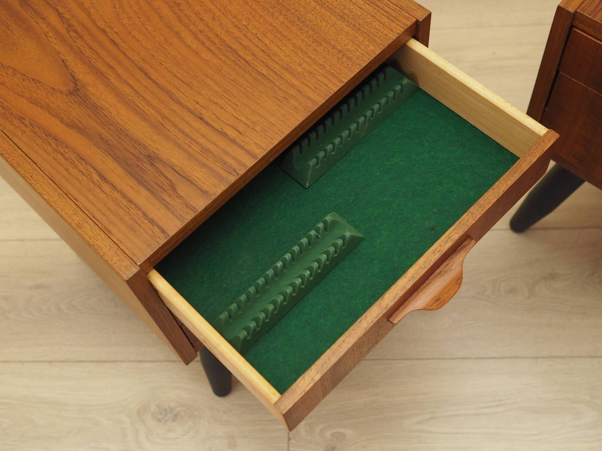 Danish teak bedside chests of drawers, 1960s