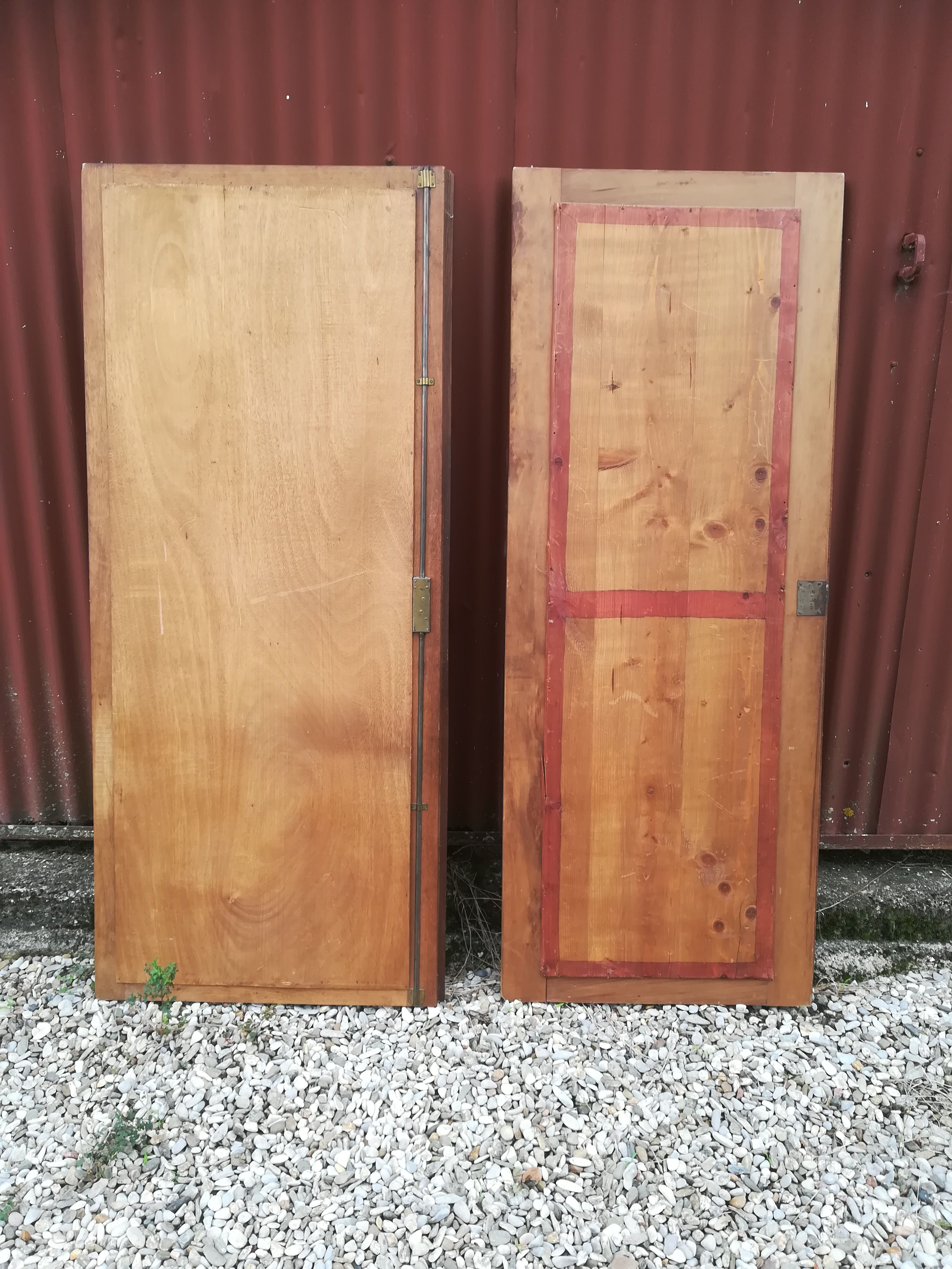 Duo of art deco mirrors on old 70x160 cm cabinet doors