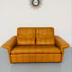 Vintage 70s thick cognac leather 2-seater sofa by De Sede.