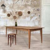 Vintage farm table with spindle legs.