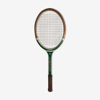 Raquette de tennis ancienne Dunlop Club LM5 en bois et cuir