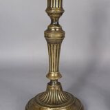 Pair of fluted bronze candlesticks Louis XVI period 27 cm