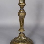 Pair of fluted bronze candlesticks Louis XVI period 27 cm