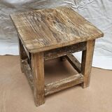 Small teak stool with 1 drawer
