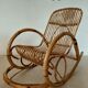 Natural rattan rocking chair - Vintage 1960s/70s