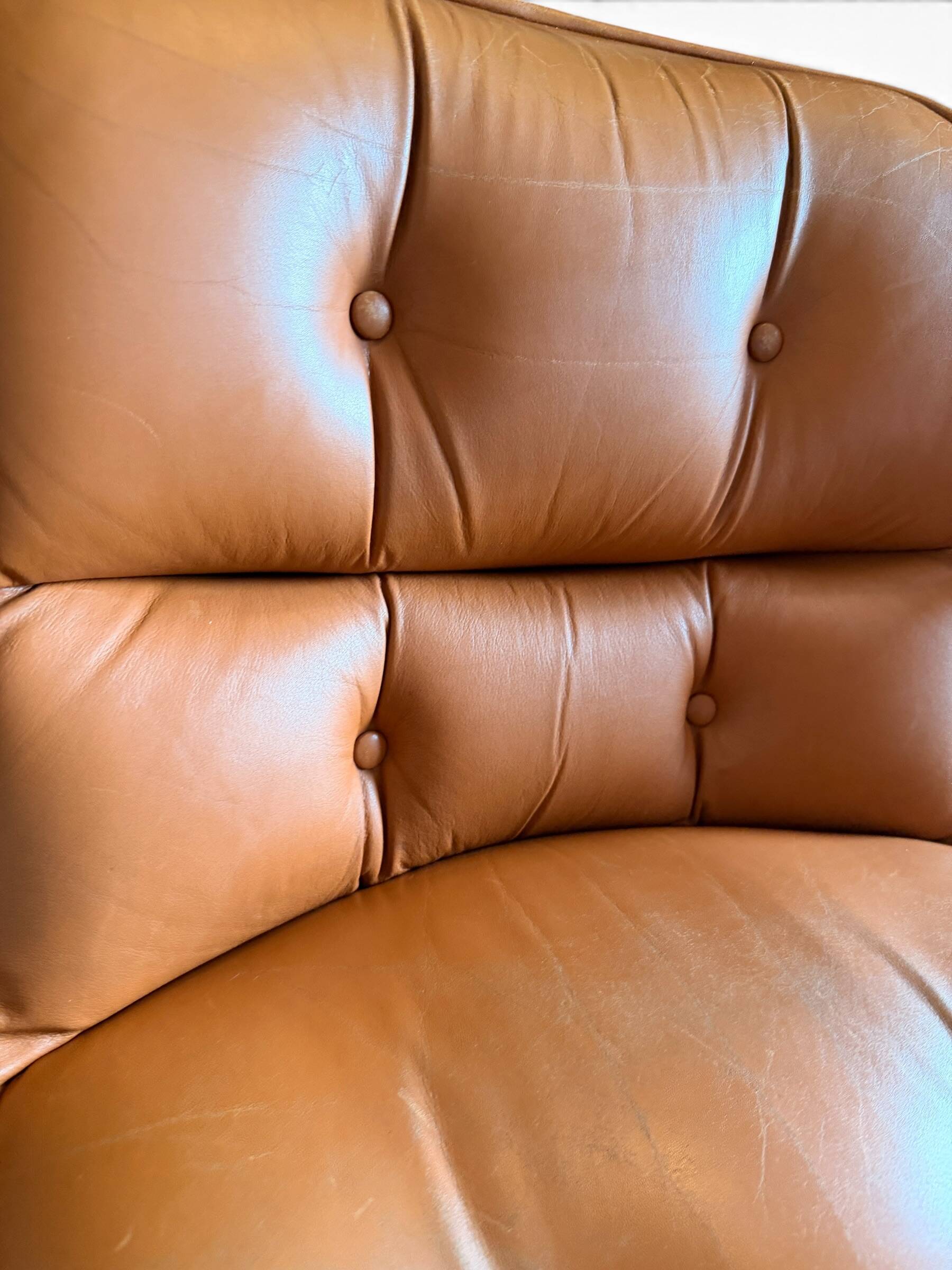 Knoll Pollock Armchair 4 Legs - Vintage Camel Leather