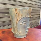 Enameled ceramic anthropomorphic vase France 1995