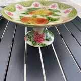 Compotier barbotine 1900 majolica faience