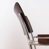 Ensemble de 4 chaises de salle à manger Bauhaus, conçues par Mart Stam, base en acier tubulaire