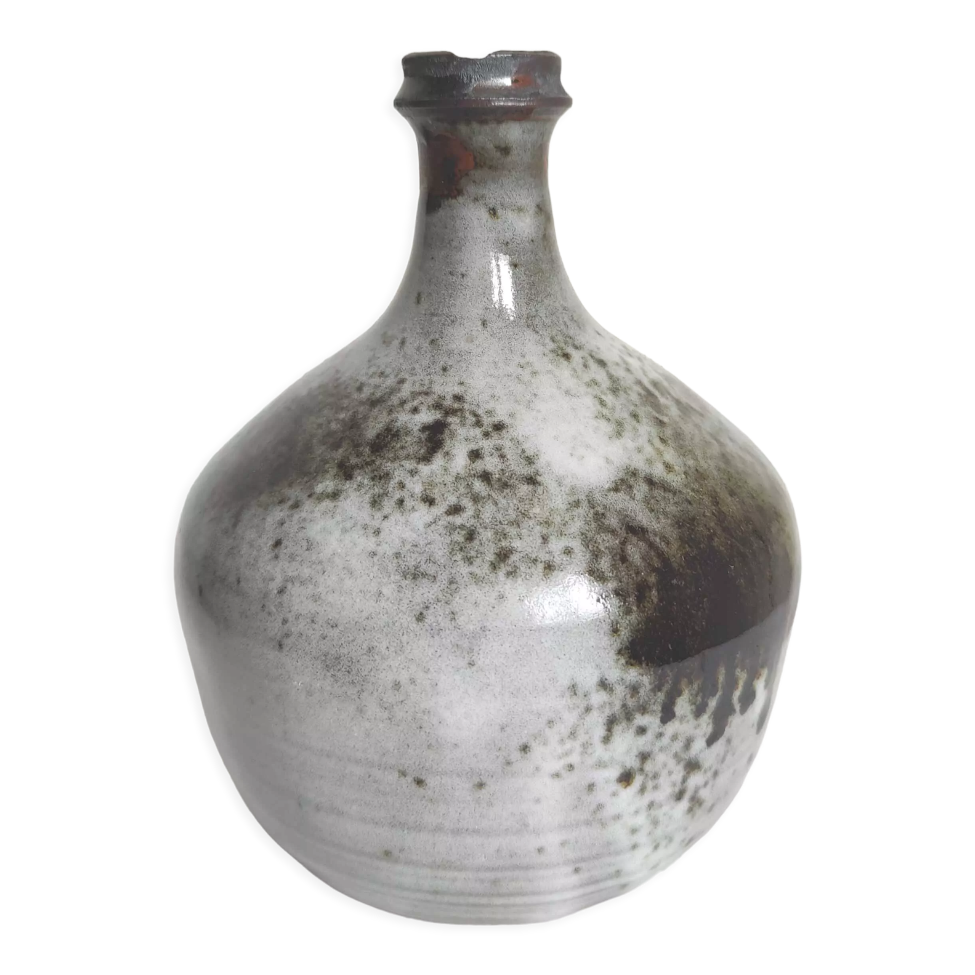 Vintage stoneware soliflore vase signed