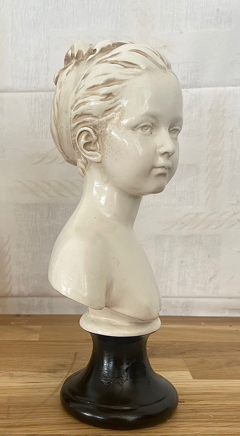 Glazed terracotta bust