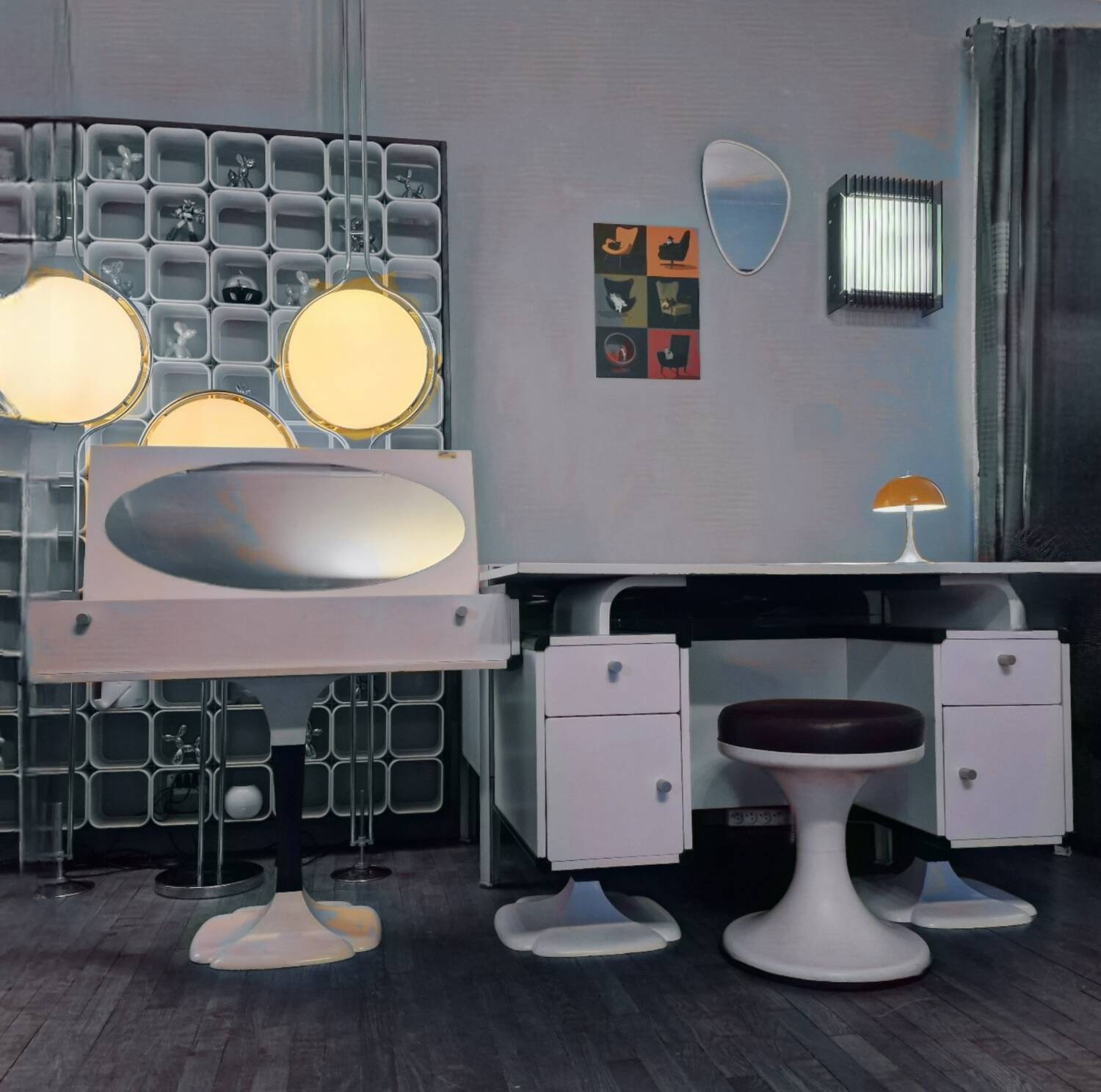 Gautier furniture circa 1970, Desk and dressing table set