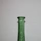 Vintage green glass bottle vase with geometric relief – H 33 cm