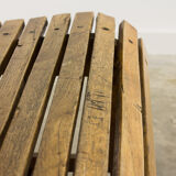 Wooden train station bench