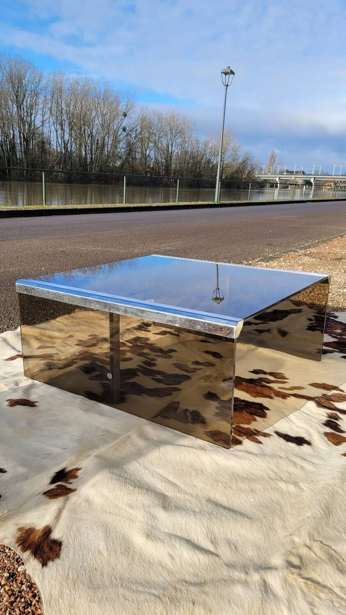 Smoked glass coffee table by Galloti and Radice Italy, 1970s