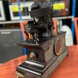 Old Napoleon III clock with bronze statuette