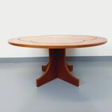Vintage English round teak coffee table from the 1960s