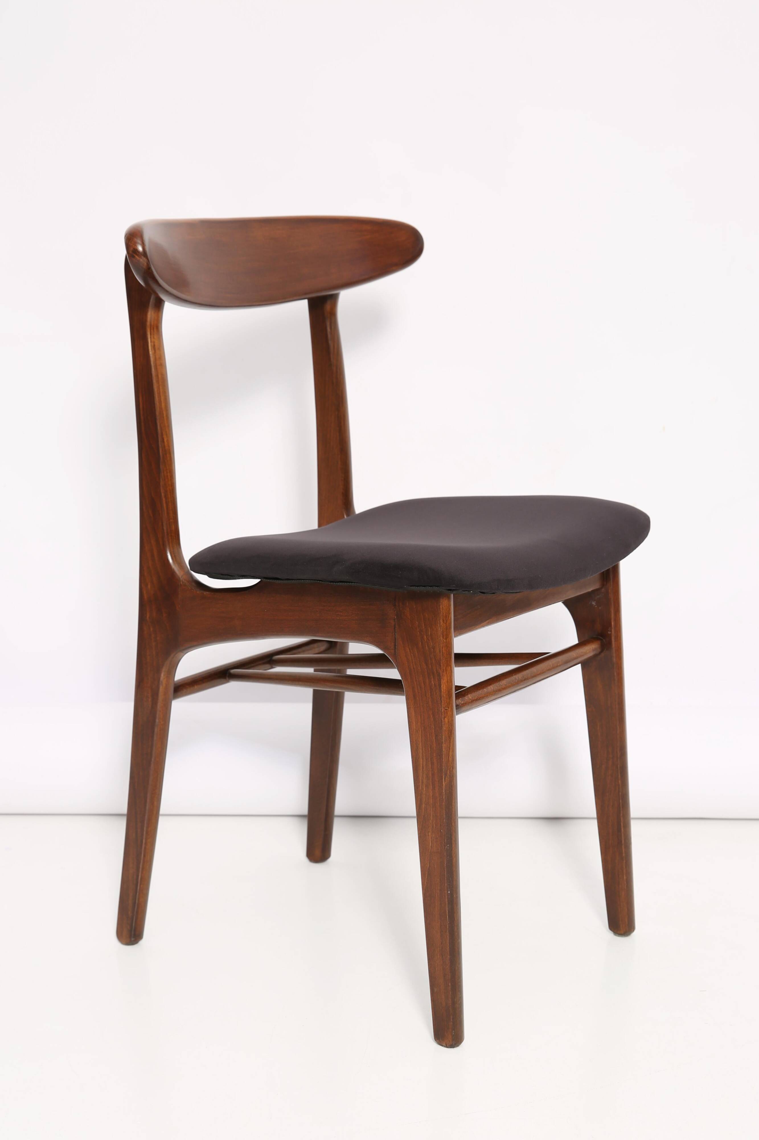 Black velvet chair, Rajmund Halas, Poland, 1960s