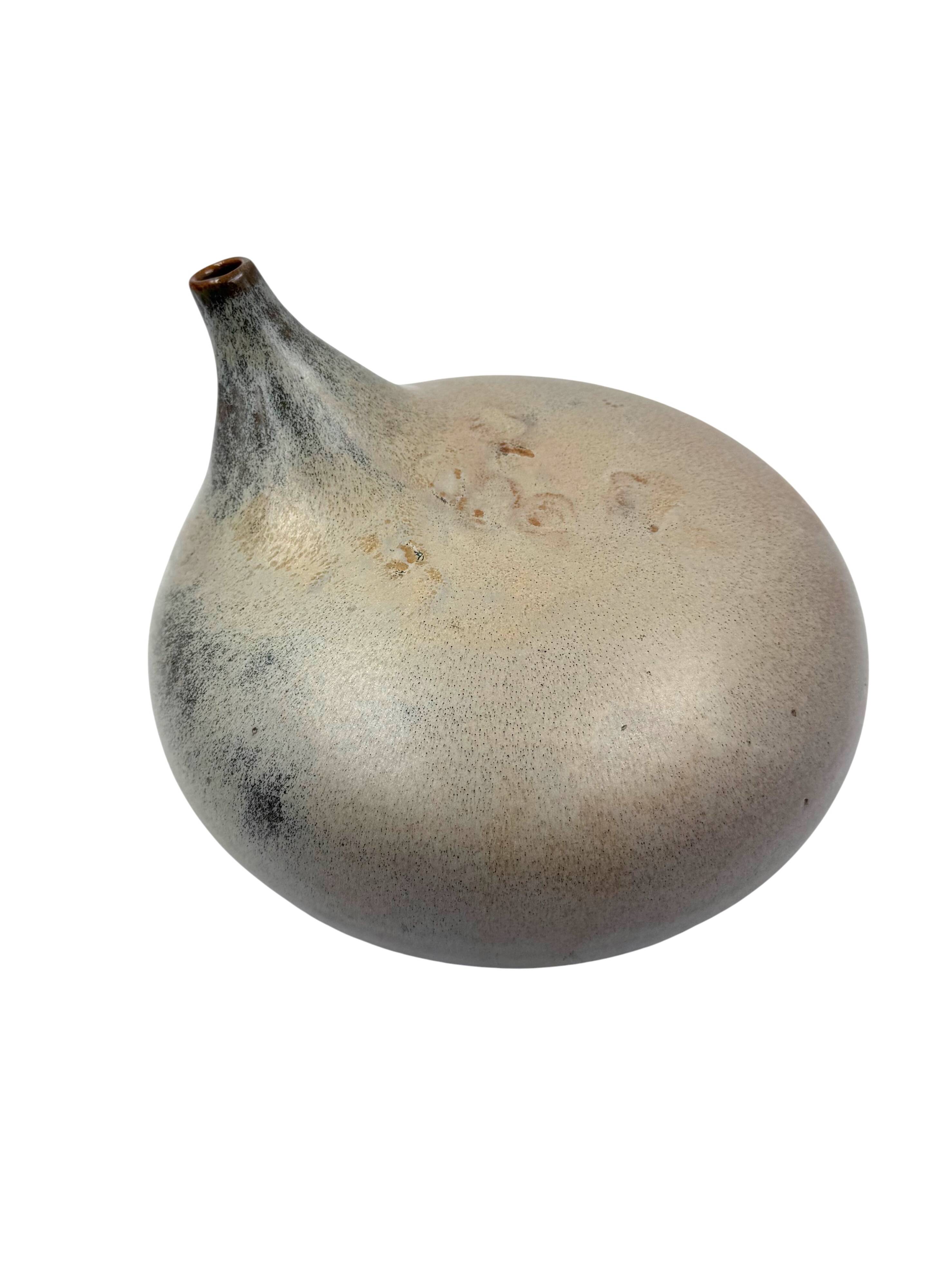 Mid-century organic modern gres vase, Franco Bucci Italy ca. 1970