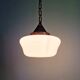 Art Deco suspension in white opaline, 1920s