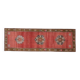 Handmade Turkish Vintage Oushak Runner Rug Pink Green Runner 105x327