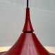 Red tulip pendant lamp from the mid-century space age by Rolf Krüger for Staff, 1960s.