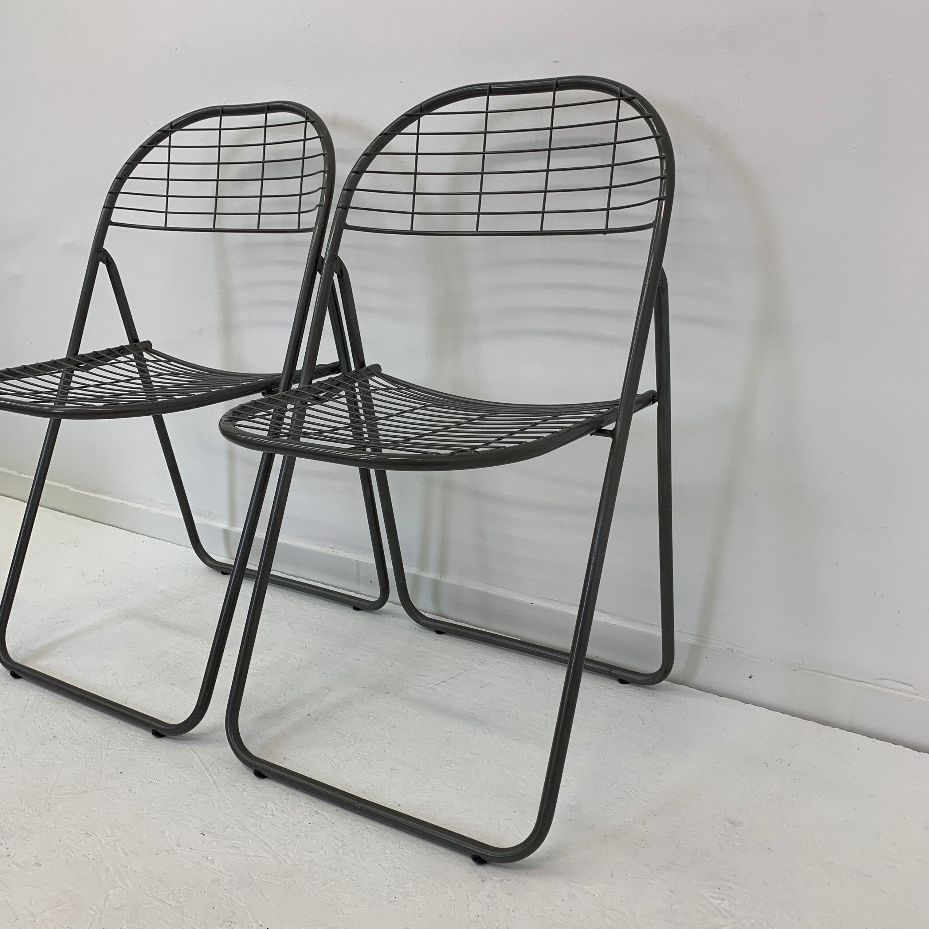 Ensemble de 2 chaises métalliques post-modernes par Niels Gammelgaard pour Ikea, années 1980