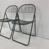 Set of 2 post modern wire chairs by Niels Gammelgaard for Ikea , 1980's