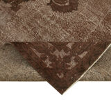 Handmade Carved Anatolian 1970s 215 cm x 292 cm Brown Carpet