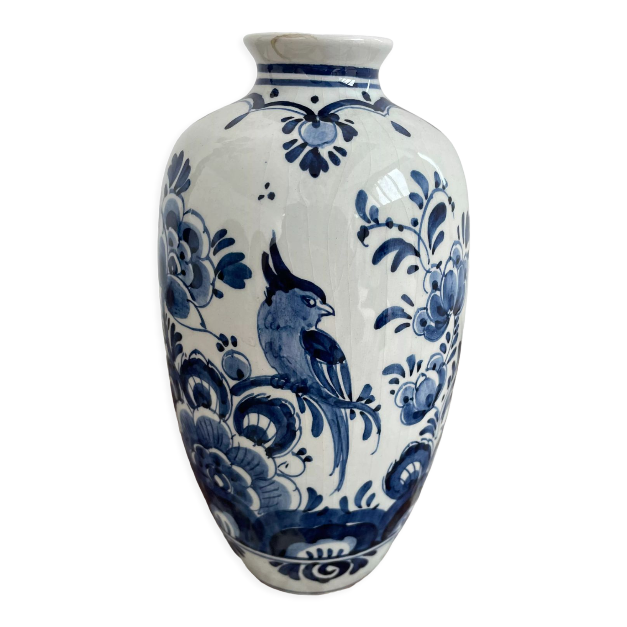Vintage, ovoid vase, Delft