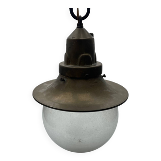 Lampe suspendue vintage en laiton lourd