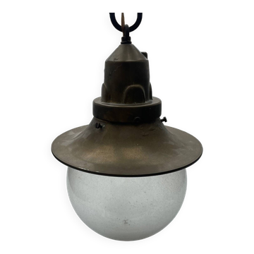 Lampe suspendue vintage en laiton lourd