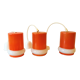Set de 3 suspensions en opaline orange vintage