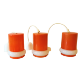 Set of 3 suspensions in vintage orange opaline