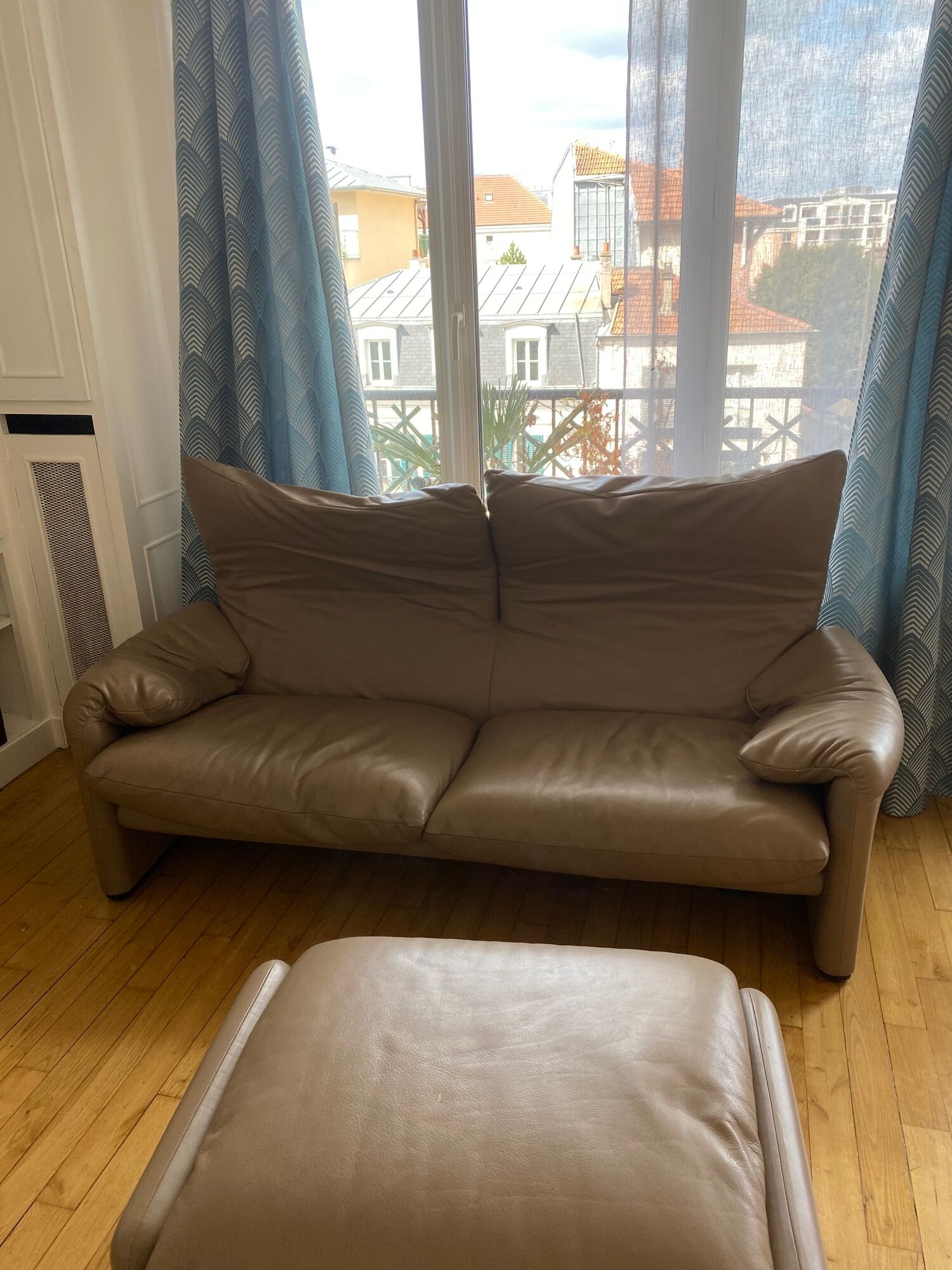 Set sofa and pouf Maralunga Vico Magistretti Cassina 2012