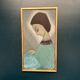 Original Swedish oil on canvas – "Lady" by Helge Holmlund – Signed – vintage and framed – 65 × 36.5 cm (25.6" × 14.4")