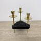 Mid century candle holder brass and lucite , 1970s
