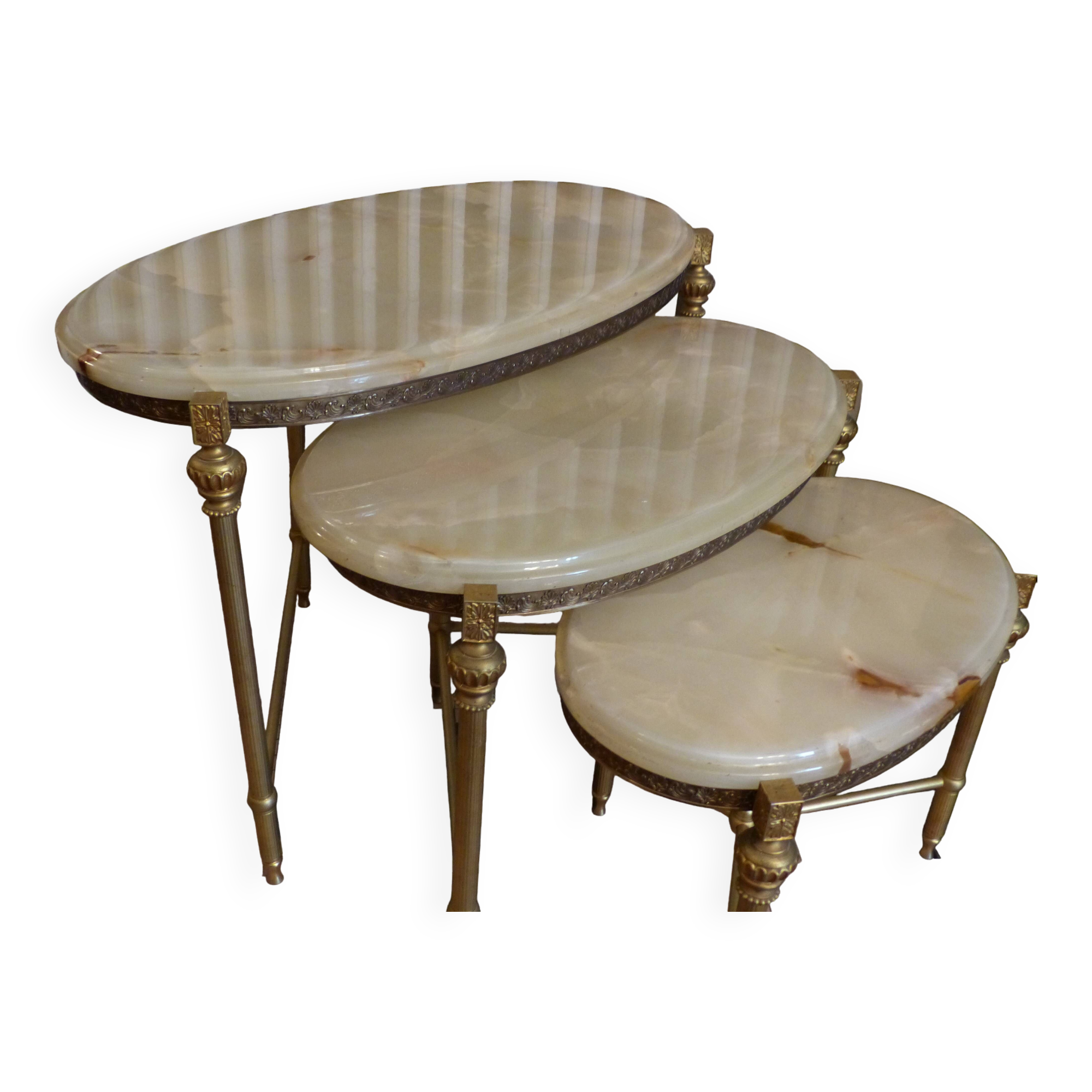 Marble and brass nesting tables