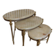 Tables gigognes marbre et laiton