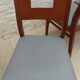 Set of 6 cherry wood style chairs with gray imitation leather seat