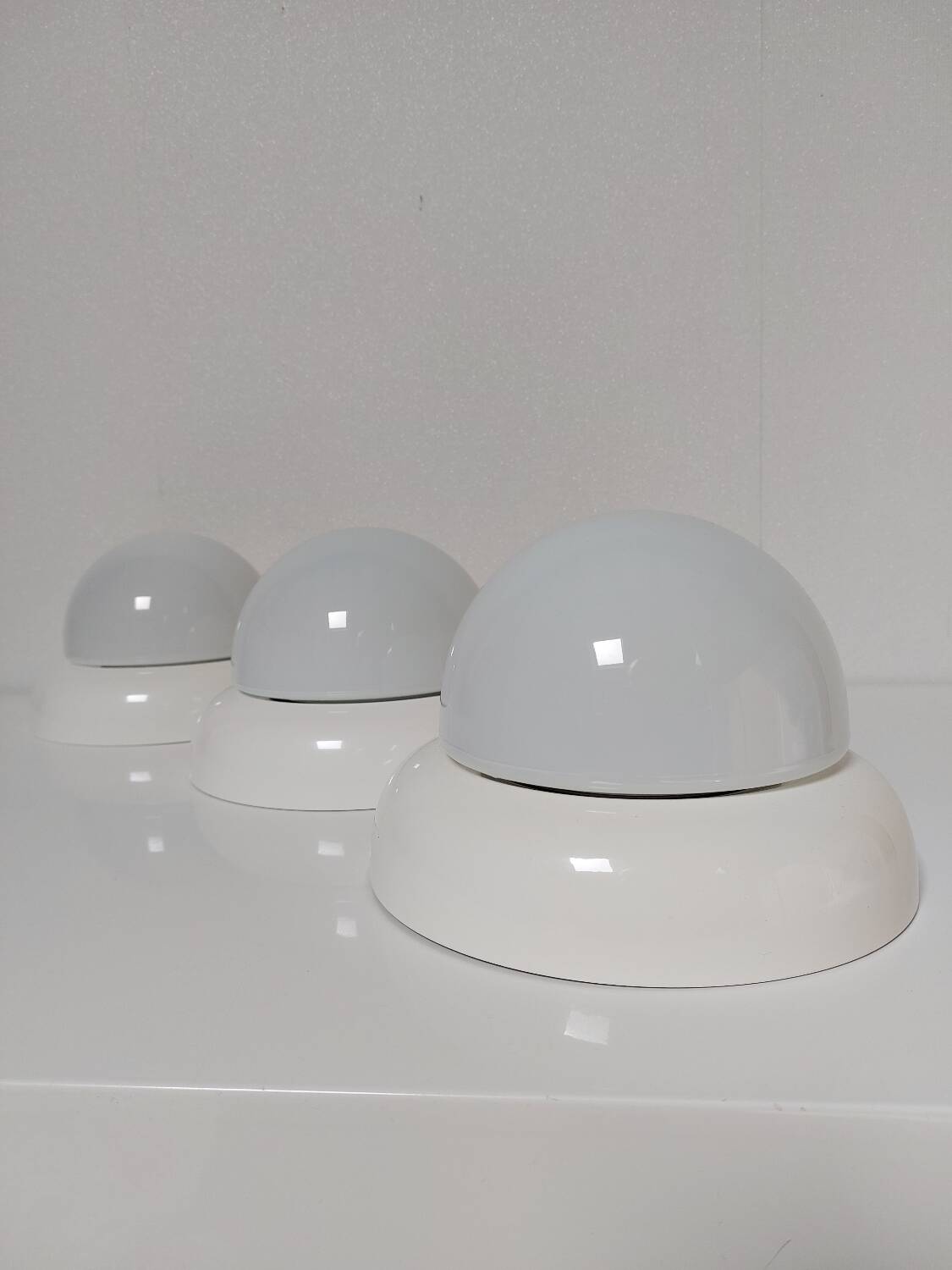 Suite of 3 space age wall lights, Austria 1970
