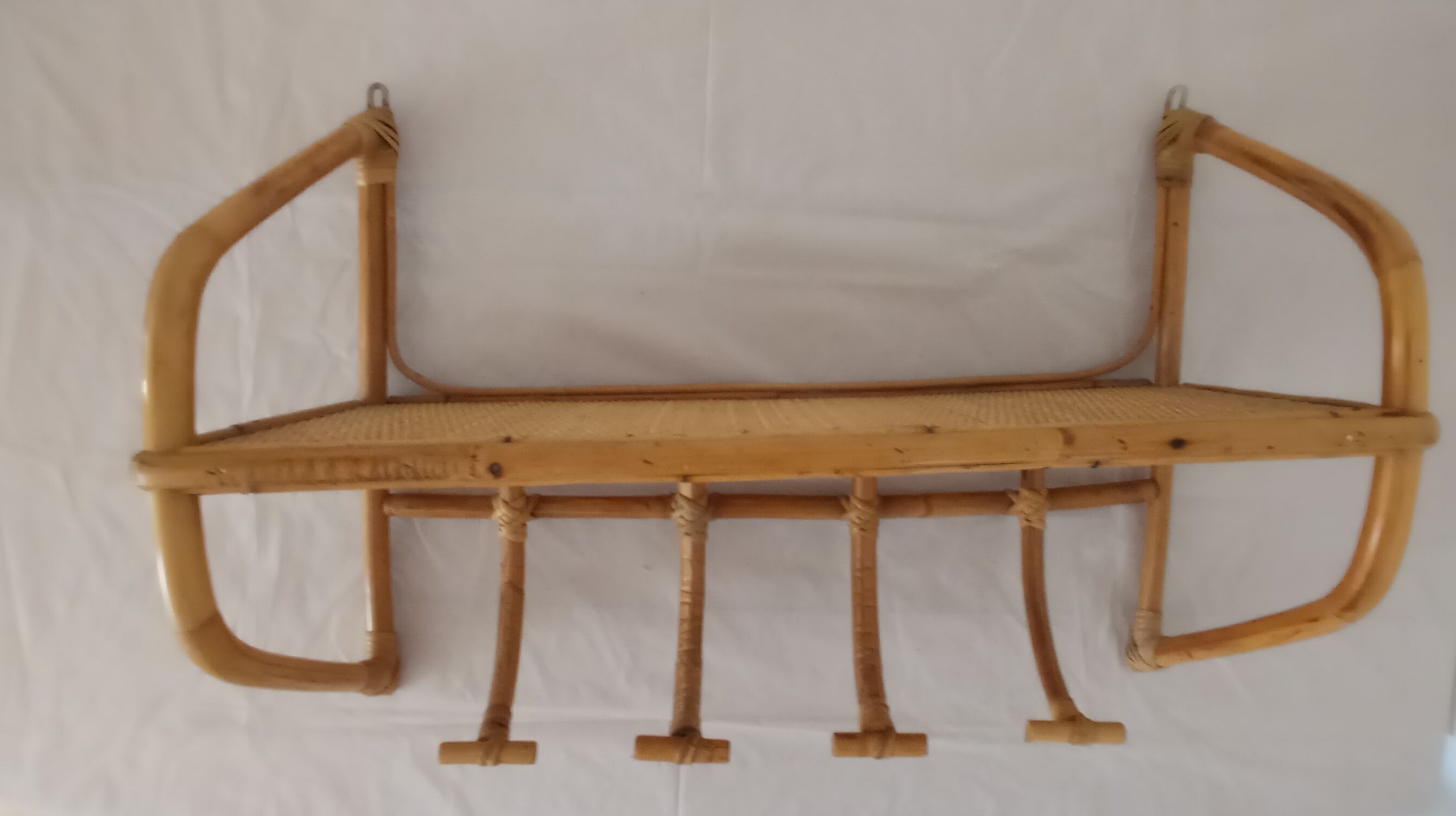Rattan coat rack