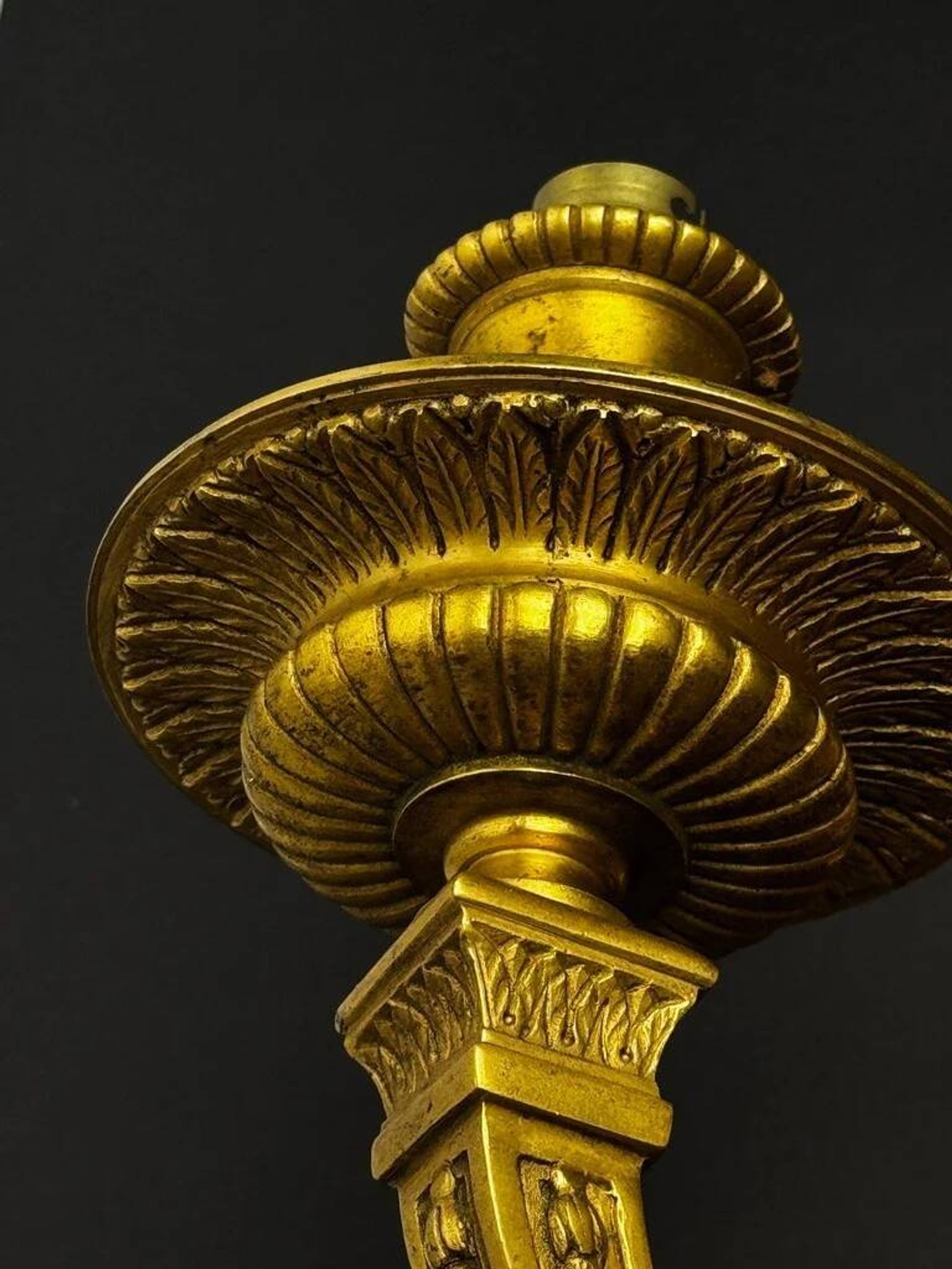 A pair of important gilt bronze wall sconces, Louis XVI style, 19th century.